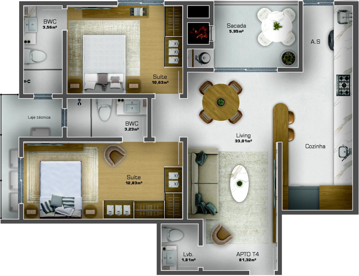 Planta apto tipo 4