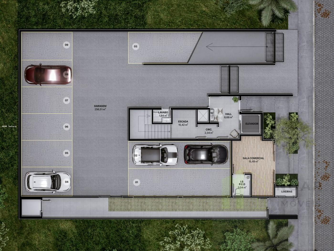 Planta garagem trreo