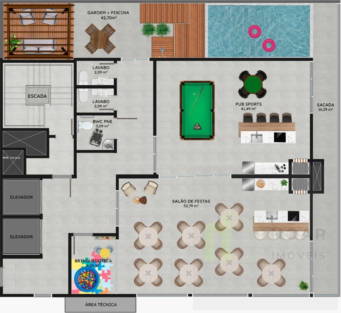 Planta rea de lazer