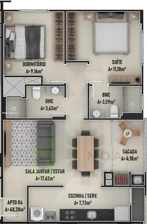 Planta apto tipo 4